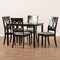 Baxton Studio Lucie Grey Upholstered Espresso Finished 5-Piece Wood Dining Set 157-9732-8026 - alternate 6
